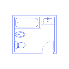 Layouts Bathrooms Full Bidet 2 Wall Black And White Svg Vector, Free Vectors File